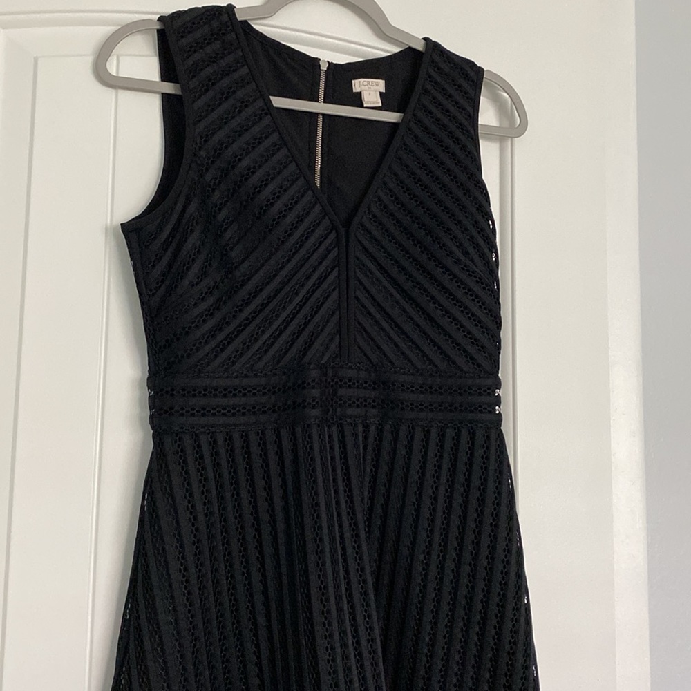 J Crew A-Line Eyelet Black Dress